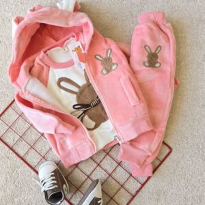 ست سه تیکه پافر و بلوز وشلوار دخترونه